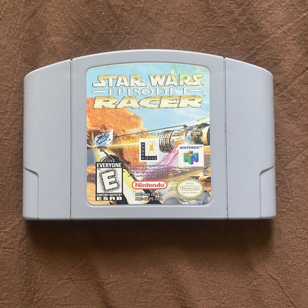 Authentic Vintage N64 Star Wars Episode 1 Racer Nintendo 64 Video Game working.
